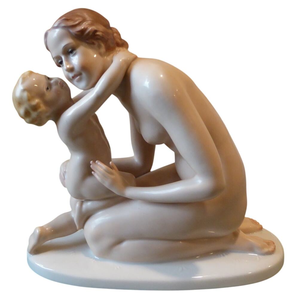 VTG 1930s Rosenthal Gemany Karl Lysek "Mother & Child" Figurine 757 Art Deco